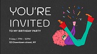Birthday party blog banner template