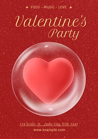 Valentines party poster template