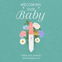 Welcoming our baby Instagram post template