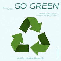 Go green Facebook post template