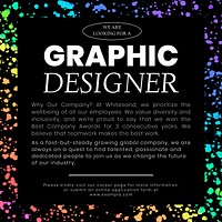 Graphic designer job Instagram post template