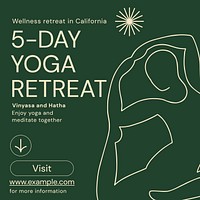 Yoga retreat Instagram post template