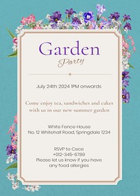 Garden party invitation template