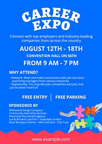 Career expo poster template and design