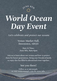 World ocean day poster template and design