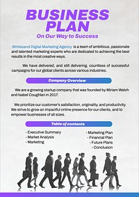 Business plan poster template and design