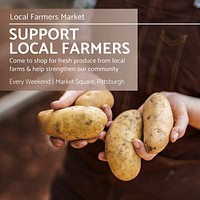 Support local farmers Instagram post template