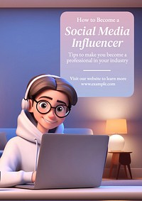 Social media influencer poster template and design