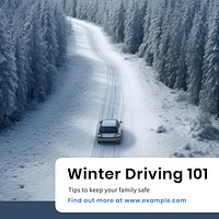 Winter tire driving Instagram post template