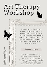 Art therapy workshop poster template