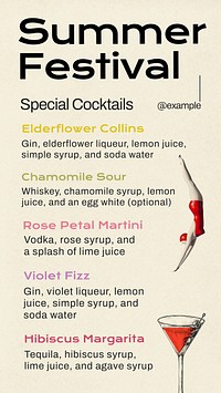 Special cocktails Instagram story template