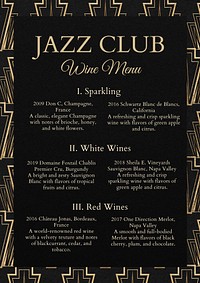 Wine menu poster template  