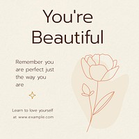 You're beautiful Instagram post template