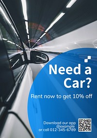 Car rental poster template and design