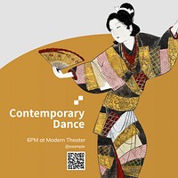 Contemporary dance Instagram post template