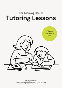 Tutoring lessons poster template