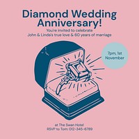Diamond wedding anniversary Instagram post template