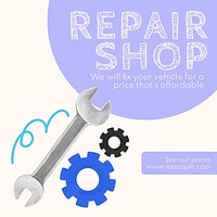 Repair shop Instagram post template