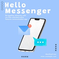 Messenger application Instagram post template