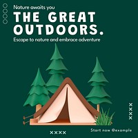 The great outdoors Instagram post template