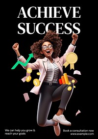 Achieve success poster template and design