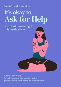 Ask for help poster template and design