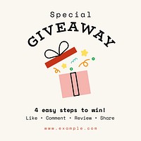 Special giveaway Instagram post template