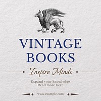 Vintage books Instagram post template