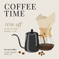 Coffee shop promotion Instagram post template