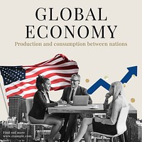 Global economy Instagram post template