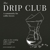 Coffee lover community Instagram post template