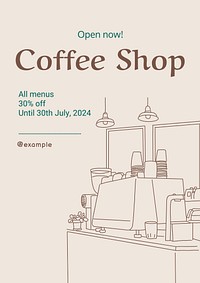 Coffee shop poster template and design