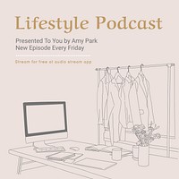Lifestyle podcast Instagram post template