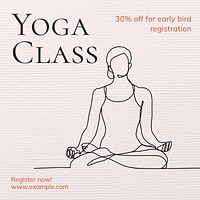 Yoga class Instagram post template