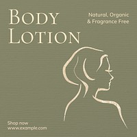 Body lotion Facebook post template