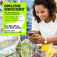 Online grocery Instagram post template