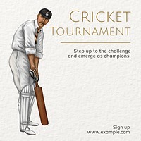 Cricket tournament Instagram post template
