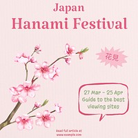 Hanami festival Instagram post template