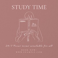 Study time Instagram post template