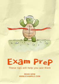 Exam preparation poster template and design