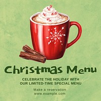 Christmas menu Instagram post template