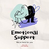 Emotional support Instagram post template