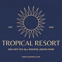 Tropical resort Instagram post template