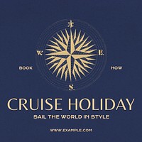 Cruise holliday Instagram post template