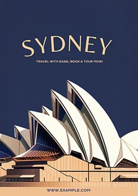 Sydney travel poster template and design