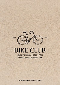 Bike club ads poster template