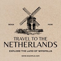 Netherlands travel Instagram post template