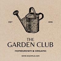 Garden club logo Instagram post template