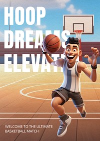 Basketball match poster template