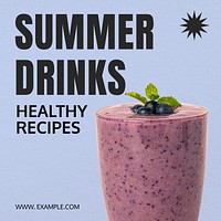 Summer drinks Instagram post template